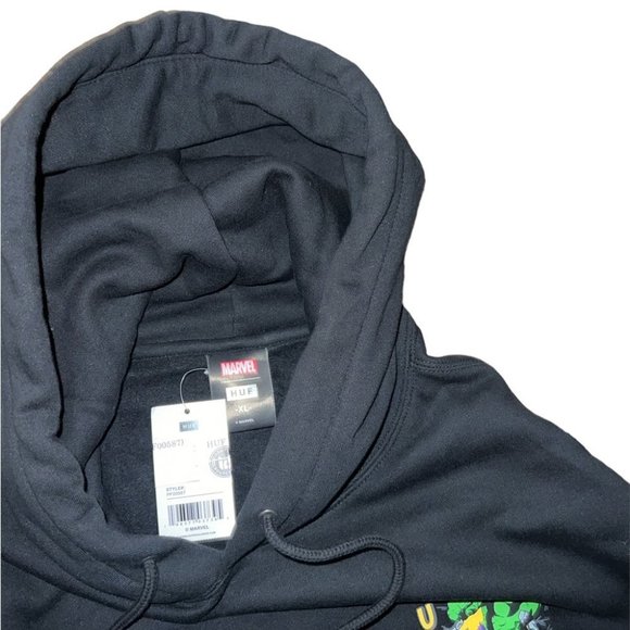 The Incredible Hulk Hoodie sweatshirt,black pull over with pockets by Huf marvel - Picture 5 of 12